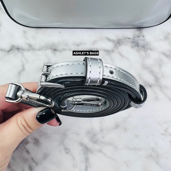 Kate Spade Sam Icon Metallic Patent Leather Mini Hobo Bag In Starlight Spazzola - Picture 10 of 15